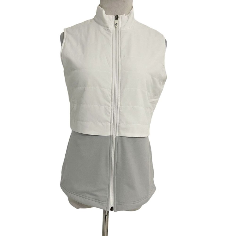 FootJoy Size XS  Top Vest Full Zip White Gray Golf Top